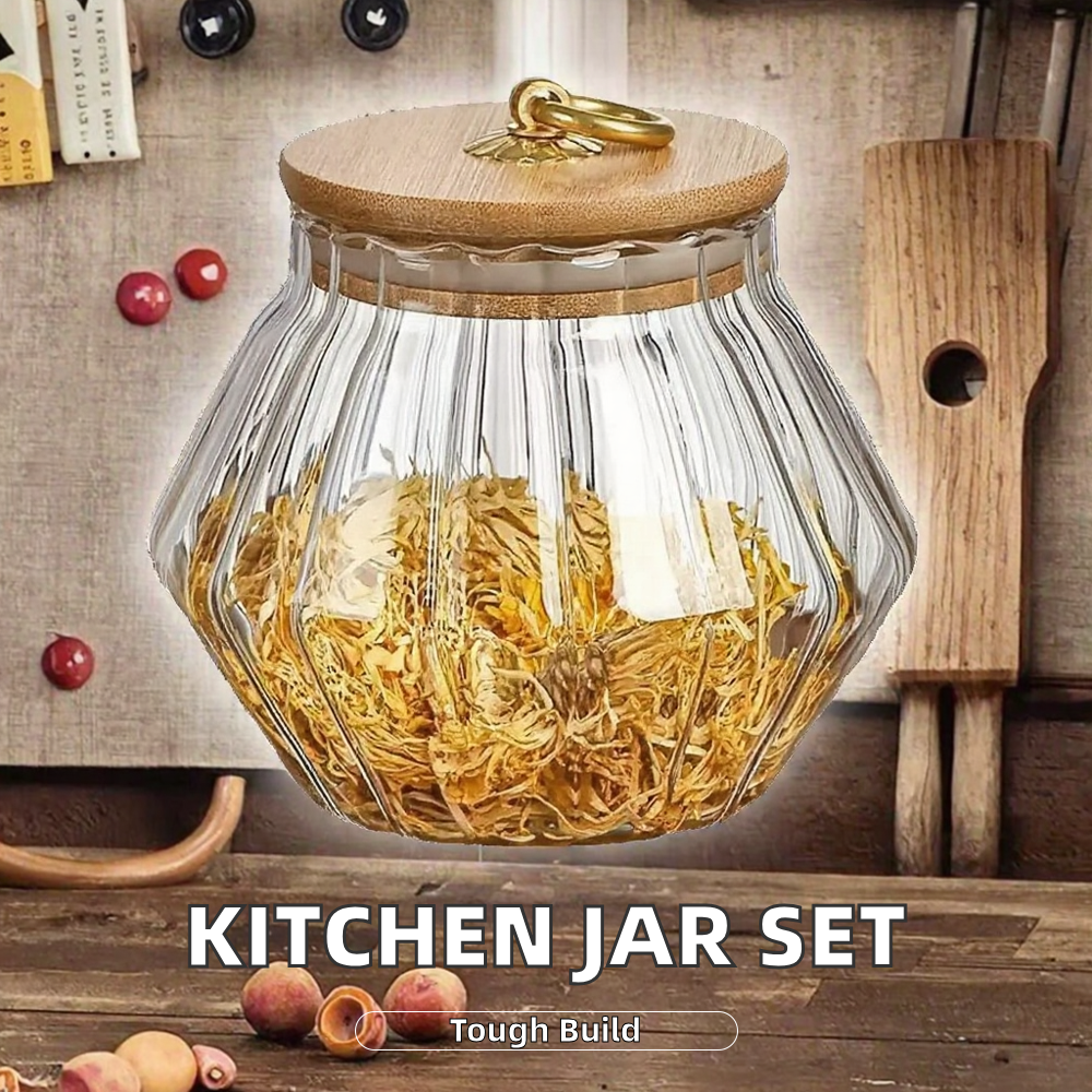 Modern Heatable Glass Storage Jar With Metal Handle Multifunction 500ml 600ml