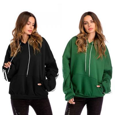 Blank Plus Size Ladies Shirts Kangaroo Pocket Fleece Lined Hoodie Autumn