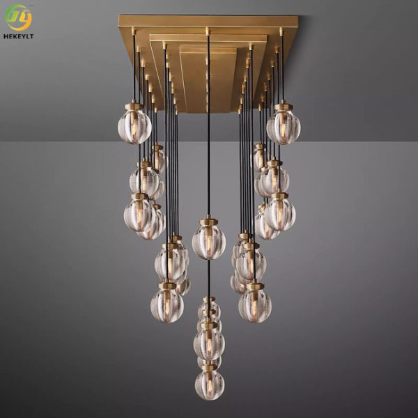 E12 Used For Home/Hotel Copper Modern Fashionable Clear Crystal Pendant Light