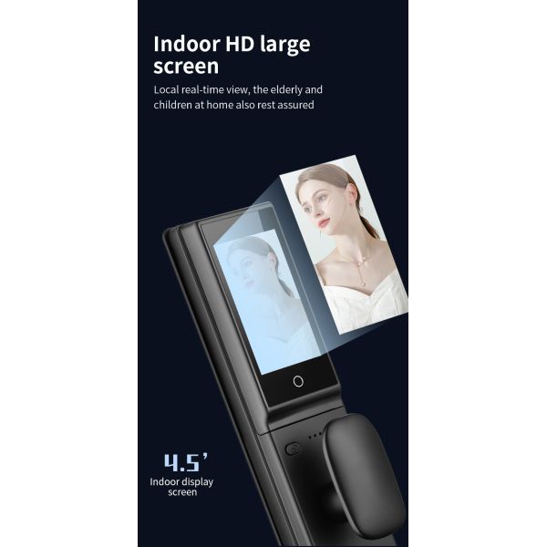 Qleung S958Max 3D Face Recognition Video Intercom Automatic Lock Fingerprint Card & Code Access Tuya WiFi Smart Home Door Lock