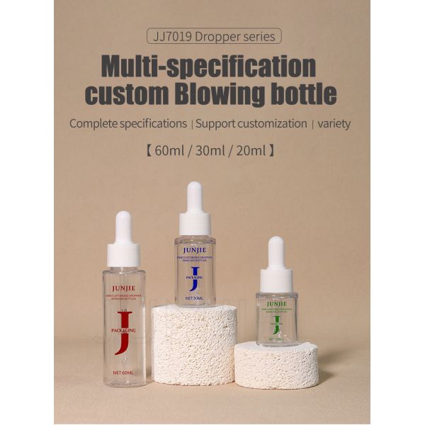 Hot Sale 20/30/60ml PET Empty Plastic Dropper Bottle for Skin Care Serum Aerosol Packaging for Moisturizing Essential Oil