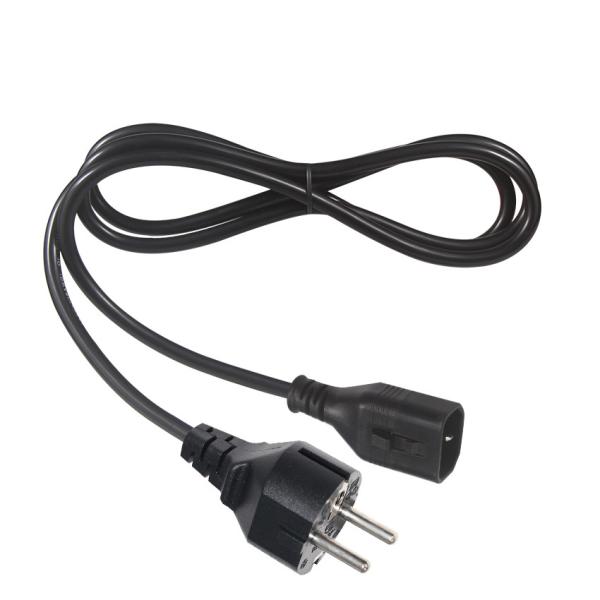 6ft HO55VV-F C14 Cable Wire Harness Lock Mains Cable With 2 Pin Plug