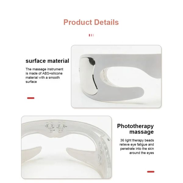 Facial Skin Care Machine Led Red Light Therapy Mask Eye Massager for Wireless Smart Device