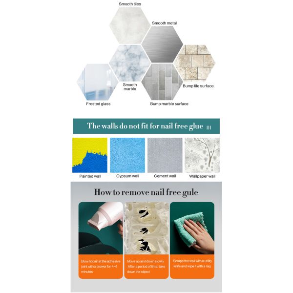 Waterproof Moisture Proof Strong Bearing Capacity Wall Hangers Hooks Adhesive Hooks for Bathroom and Kitchen