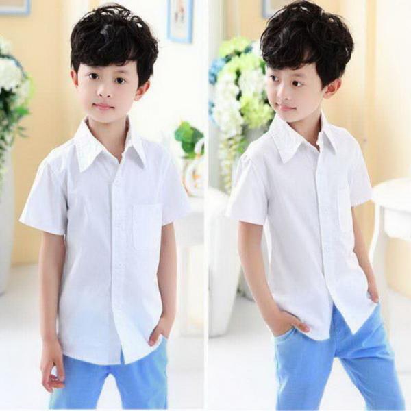 60% Cotton 40% Polyester Children's Summer Clothes Kids Short Sleeve Shirt