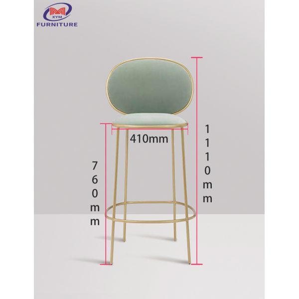 Light Luxury Gold PU Leather Bar Stool Chair 350KG Loading For Bars / Cafes