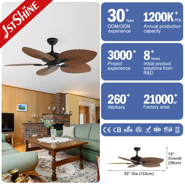 52 inches Tropical Ceiling Fan ndash Tropical Aesthetic Meets Functional Airflow ndash 5 ABS Blades DC Motor Remote Control