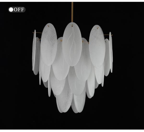 Modern chandeliers for living room glass round art décor leaf chandelier(WH-MI-320)