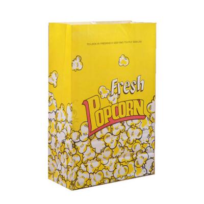 Biodegradable Flat Bottom Popcorn Kraft Paper Food Bags 2 LB 3 LB