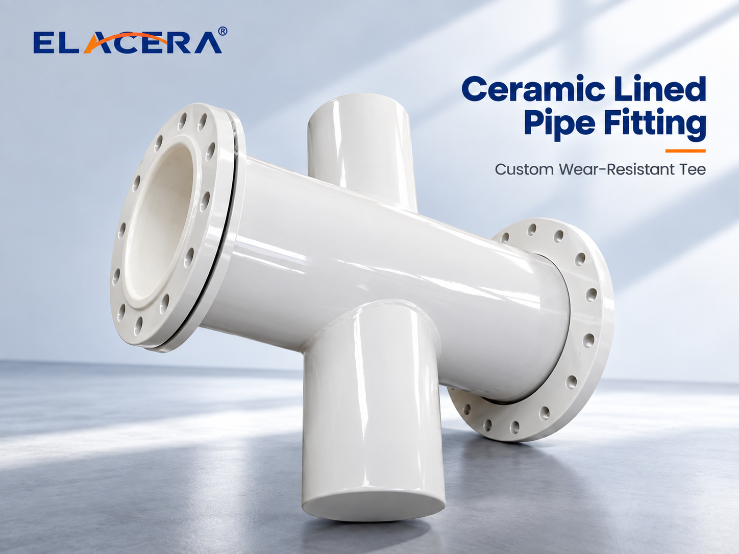 Ceramic Lined Tee Pipe for Abrasive Material Conveying