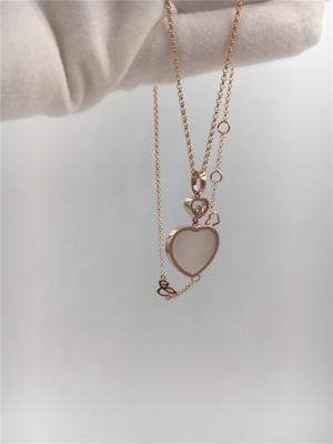 Women'S Natural Diamond Heart Pendant 18K Gold 45cm Length With Handmade