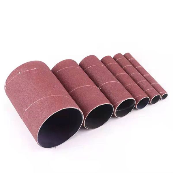 Red Aluminum Oxide Polishing Sand Paper Spindle Sanding Sleeves Bands for Nail Drill Bits