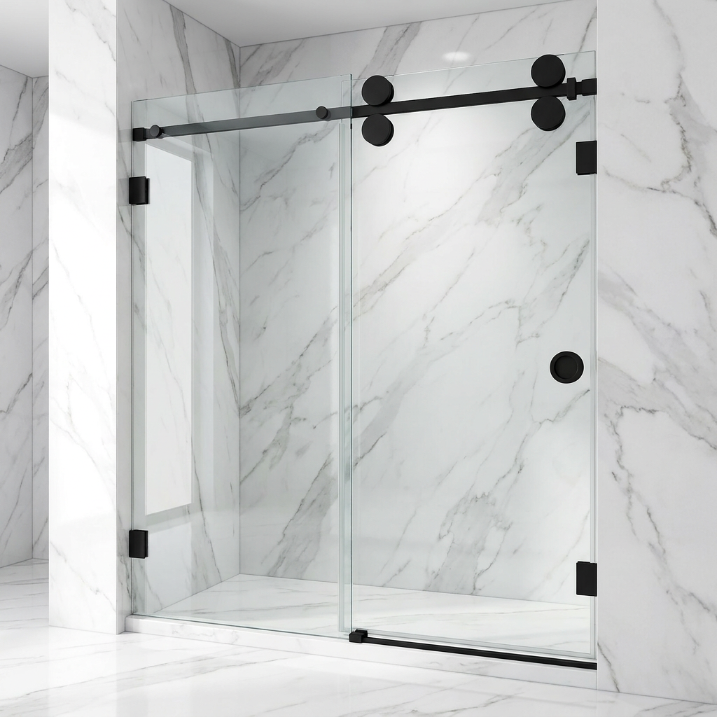 Stainless Steel Shower Glass Sliding Door Hardware Fittings Bathroom Glass Door Rollers Systems