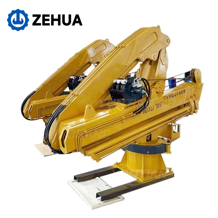 Manufacturer China Ship Use 5t 8ton 11m Telesopic Knuckle Boom Hydraulic Marine Deck Crane