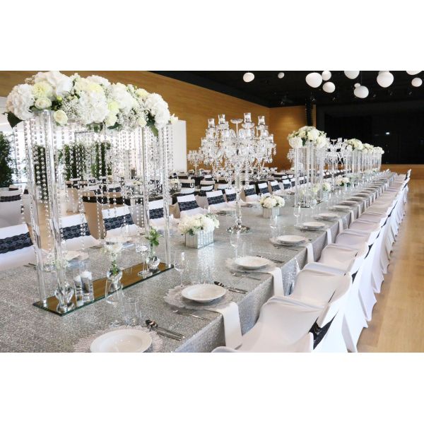 China manufacturer wholesale luxury Wedding centerpieces large crystal flower stands