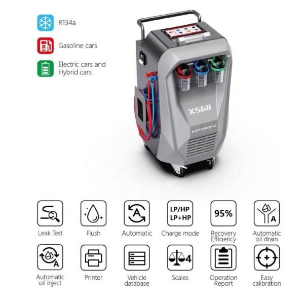 3/8HP Compressor X568 Automóvel Máquina de Recuperação AC Com Função de descarga e Impressora incorporada