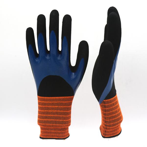 Customized Nitrile Coated Work Gloves Breathable Nitrile Gloves For Construction / Painting
