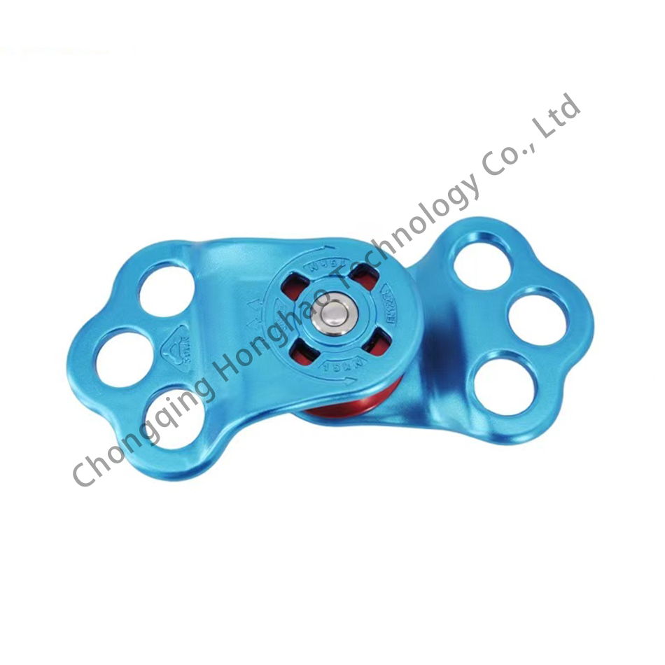 Устройство для восхождения 30KN Алюминиевый сплав 3-ствольная одноствольная шкива с оцинкованной отделкой