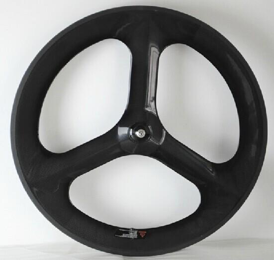 2014 cheap700c 3k/UD glossy front 3-spokes&88rear carbon clincher wheelsets for track bike