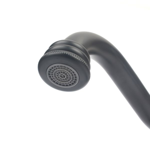 Contemporary Design Brass Main Body Black Basin Mixer Tap with Luxury Matte Chrome Finish
