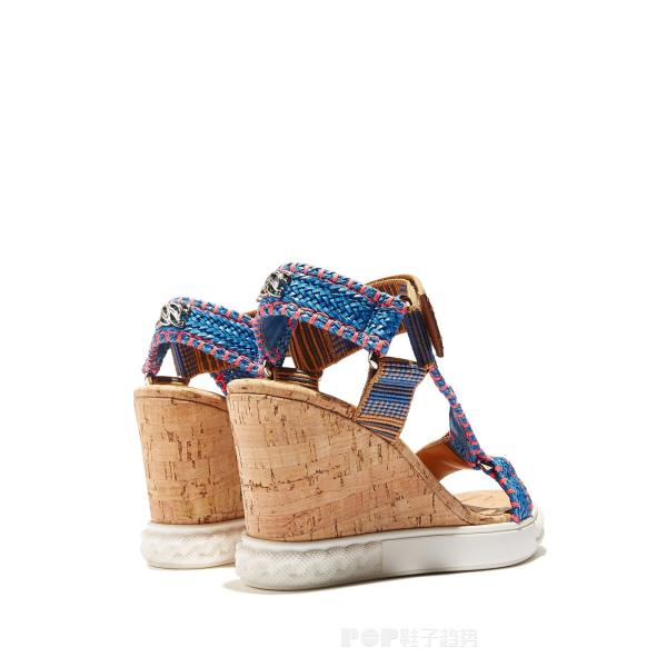 Woven Straps 8cm Womens Wedge Heeled Shoes Towering Jute Platform