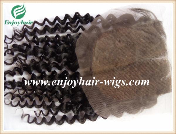 Lace top closure 4''x4'' ,malaysian virgin hair natural color curly 10''-24''length