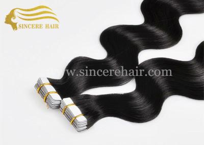 Hot Sale 24 Long Tape In Hair Extensions for sale - 60 CM Jet Black Body Wave Tape Hair Extensions 2.5G / Piece on Sale