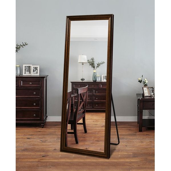 Luxury Baroque Style Full Length Mirror With PS Frame / Copper Free Silver Glass