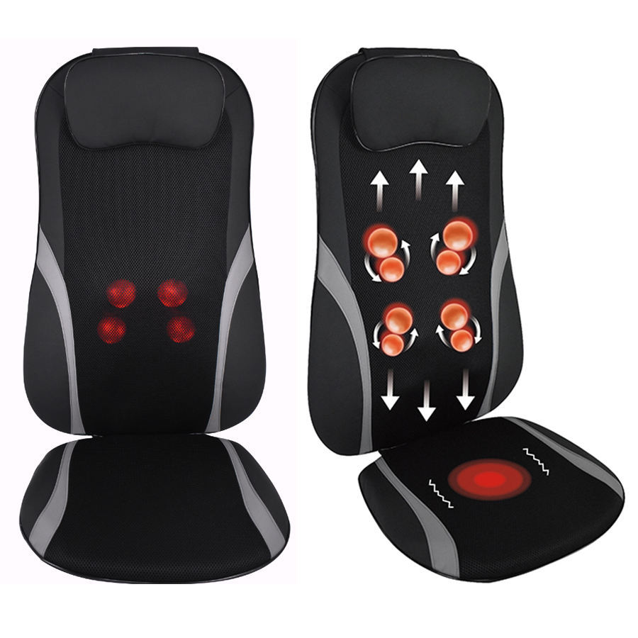 Home Office Chair Massage Pad Infrared Heat Kneading Electric Shiatsu Back Seat Massage Cushion