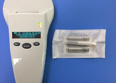 Varredor cinzento do microchip do RFID à mão para a gestão animal, 12 horas de tempo de funcionamento