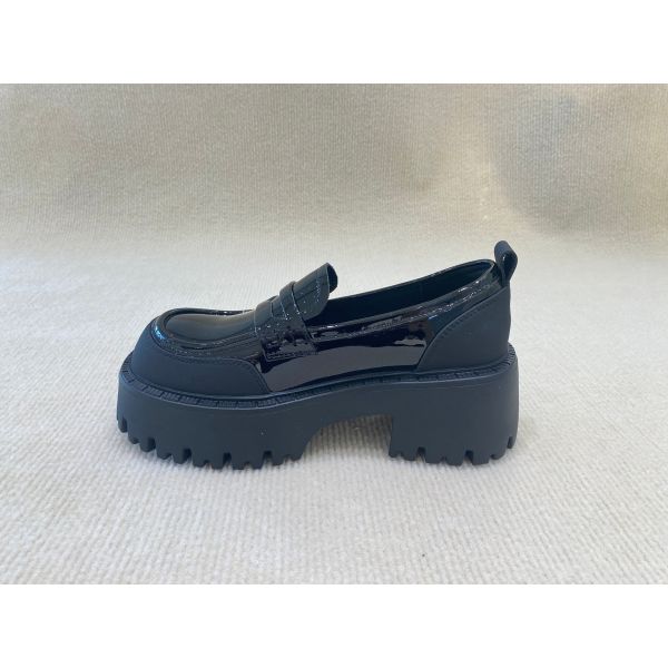 Ladies Thick Heel Mules Low Cut Bright Surface Womens Heeled Mules