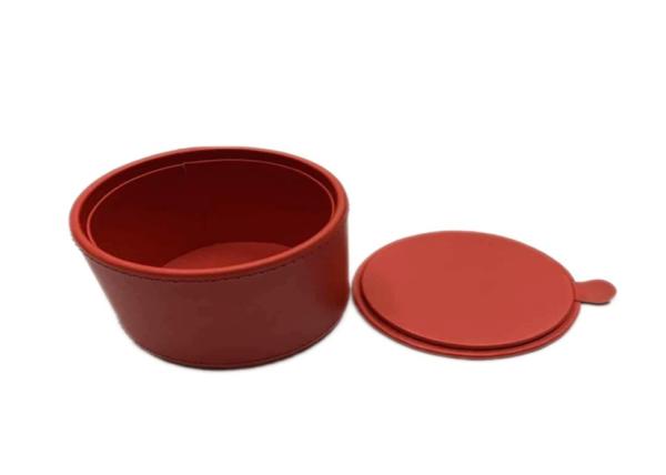 Cylindrical Leather Jewellery Gift Packaging Metal Hinge Closure For Gift Storage