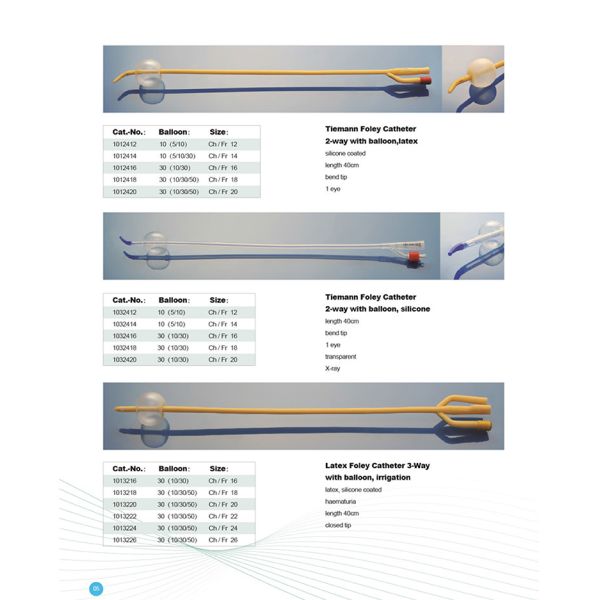 High Quality Various Size Disposable Medical Felame Three Way Latex Foley Catheter