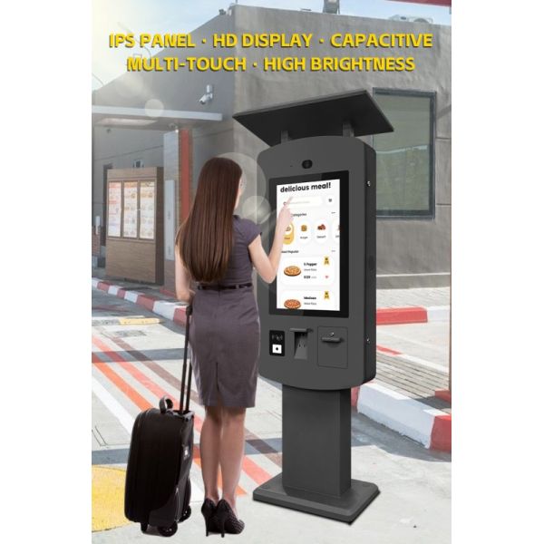 Waterproof High-Brightness 24/7 Operation Self Service Kiosk for Outdoor Payment and Ordering