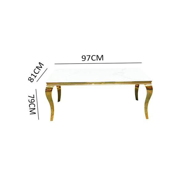 Golden Legs Modern Kitchen Table , Multipurpose Modern Marble Side Table