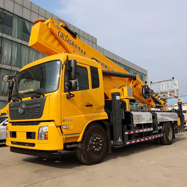 China Dongfeng 4*2 45m skylift mobile aerial truck mounted platform for south america