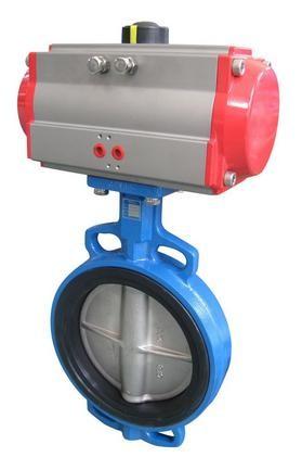 Cast Iron Material Butterfly Valve with Penumatic Actuator and Worm Gear