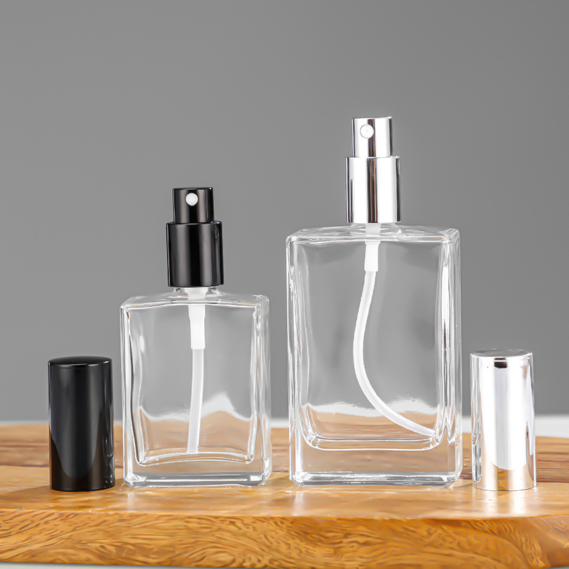 15ml 30ml 50ml 100ml Customized Logo Refillable Empty Black Perfume Bottle with Box Glass Body Alu Sprayer