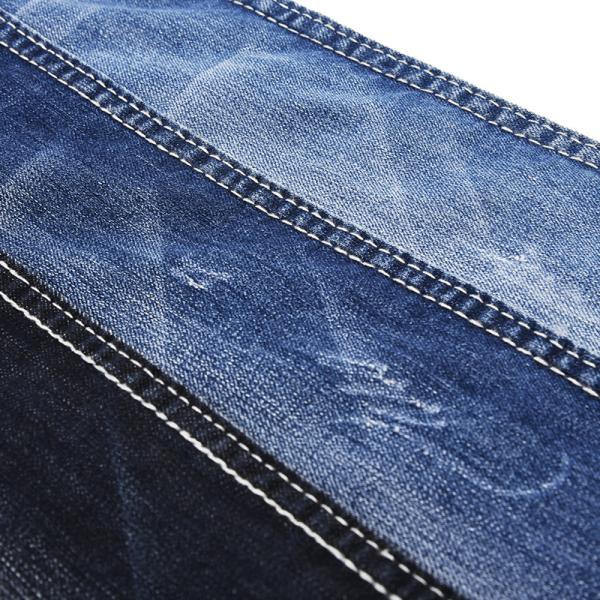 Spandex Stretch Dark Blue Denim Fabric 9.3 Oz JX767-3 With Shrinkage W 10-11% And Yarn Count 8 7.5SB*10/40D 75D