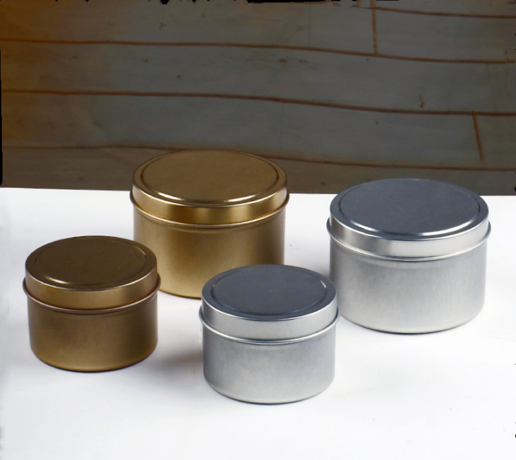 жестяные коробки печенья 4oz 8oz алюминиевые вокруг пустых опарников свечи с крышкой металла