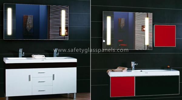 Safety Square 3mm Aluminium Glass Mirror , Bronze Blue Beveled Mirror