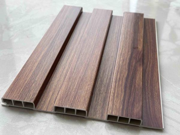 Heat Insulation WPC Wall Panel Easy Installation with Clips and Screws 3D vinyl fluted decorative wall panelling