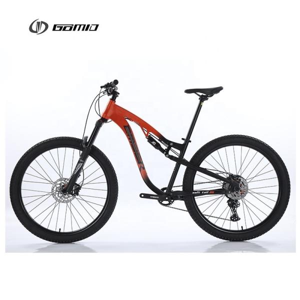 GOMID OEM Full Suspension Folding Mountain Bike with SHIMANO Gear Cycle Thru Axle 29 Carton Size 150*19*80cm 17-18KG