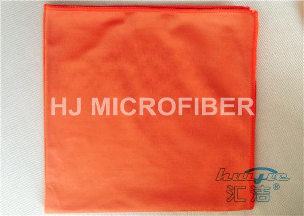 Polyester Microfiber Car Cleaning Cloths Orange , Microfiber Car Drying Towels
