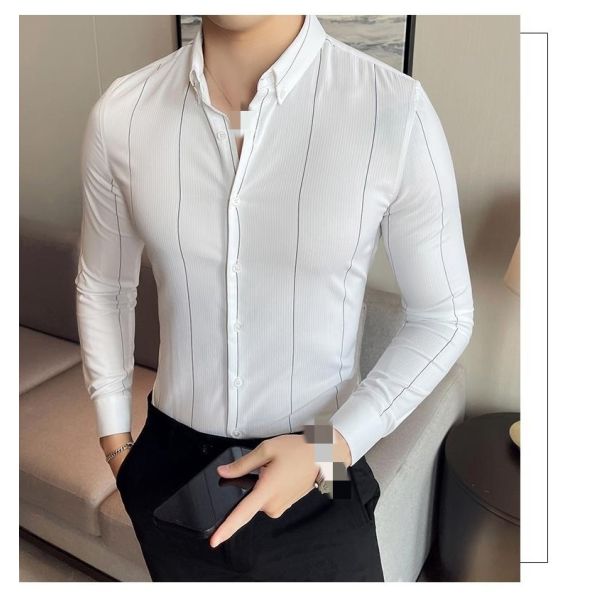 Нетканые офисные рубашки стройные классические мужские рубашки с неформальным стилем 100% хлопка