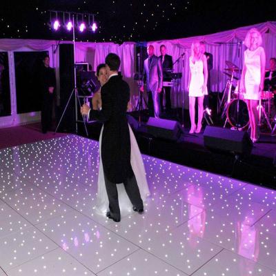 Hire White Gloss Wireless Remote Control Battery Twinkling Starlit LED Dance Floor