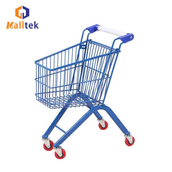 Revestimento de pó de metal Supermercado Carrinho de compras Crianças coloridas Andam com brinquedo