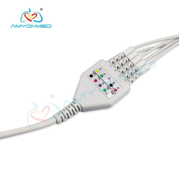 GE Marquette ECG Patient Cable AHA 2.4M Electrode Lead Wires With Snap