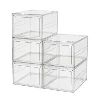 Corrosão acrílica magnética clara de Front Shoe Storage Box Anti da gota