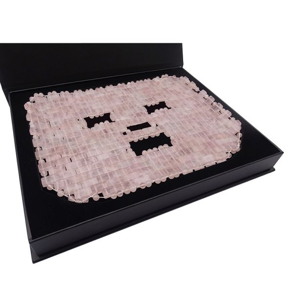 Eye Massage Area 7.4*9.25inch Rose Quartz Jade Mask Natural Stone Face Massager for Sleep Mask